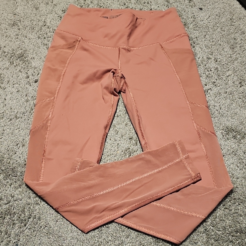 Victoria Sport Leggings Mesh Leg W/Pockets Size S